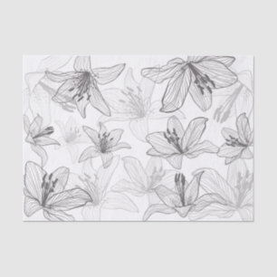Floral Lilies Line Art Seidenpapier