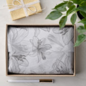 Floral Lilies Line Art Seidenpapier (Geschenk)