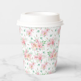 Floral Lilies Paper Cups Pappbecher