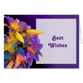 Floral Lilies Wedding Glückwunschkarte (Vorderseite (Horizontal))