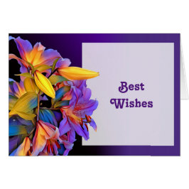 Floral Lilies Wedding Glückwunschkarte