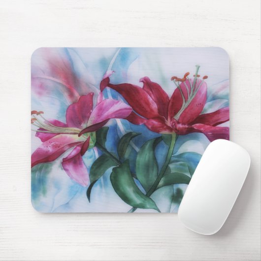 Floral Lily Artistic Mousepad (Mit Mouse)