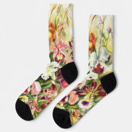 Floral Lily Blume Vintage Art Socken