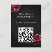 Floral Lily Dark Gothic Wedding Card Begleitkarte (Rückseite)