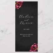 Floral Lily Dark Gothic Wedding Menu Menükarte (Rückseite)
