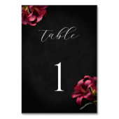 Floral Lily Dark Gothic Wedding Tischnummer (Rückseite)