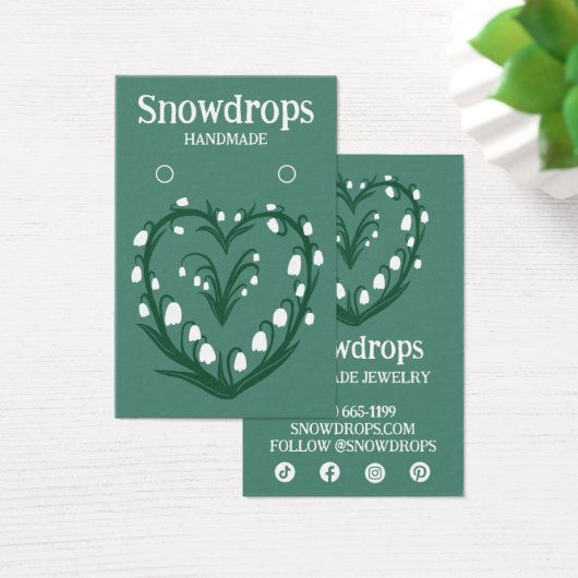 Floral Lily Earring Necklace Juwelier Display Card (Schreibtisch)