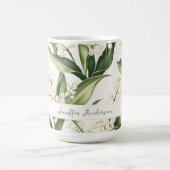 Floral Lily of the Valley with Custom Name Kaffeetasse (Mittel)