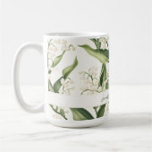 Floral Lily of the Valley with Custom Name Kaffeetasse (Links)
