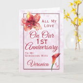 Floral Lily zum ersten Jahrestag Karte (Gelbe Blume)