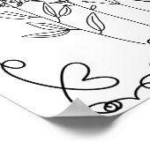 Floral Line Art 70. Hochzeitstag Willkommen Poster (Ecke)