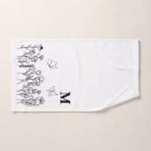 Floral Line Art Custom Monogram Badhandtuch Set (Handtuch)