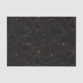 Floral Line Art Faces Tissue Paper Seidenpapier (Vorderseite)