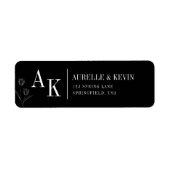 Floral Line Rustic Black Elegant Wedding Address (Vorne)