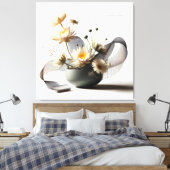 Floral Linework Composition Leinwanddruck (Insitu (Schlafzimmer))