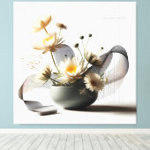 Floral Linework Composition Leinwanddruck (Insitu (Holzboden))