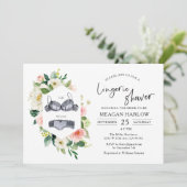 Floral Lingerie Duschunterwäsche Party Einladung (Stehend Vorderseite)