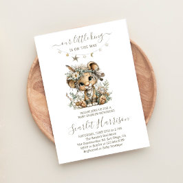 Floral lion king boy Baby Shower Invitation Einladung