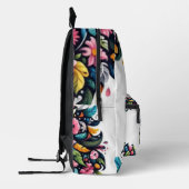 Floral Lion Silhouette Bedruckter Rucksack (Links)