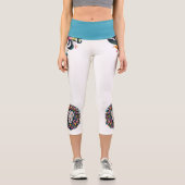 Floral Lion Silhouette Capri Leggings (Vorderseite)