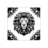 Floral Lion Silhouette Gummistempel (Prägung)