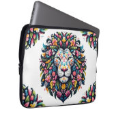 Floral Lion Silhouette Laptopschutzhülle (Vorne Rechts)