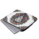 Floral Lion Silhouette Laptopschutzhülle (Vorne Knopf)