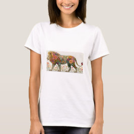Floral Lion Silhouette T-Shirt