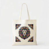 Floral Lion Silhouette Tragetasche (Vorne)