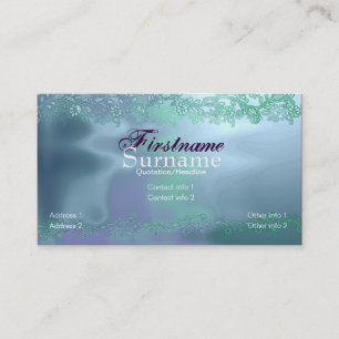 Floral Liquid Aqua Business Card Visitenkarte