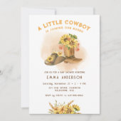 Floral Little Cowboy Western Rodeo Kinderdusche Einladung (Vorderseite)