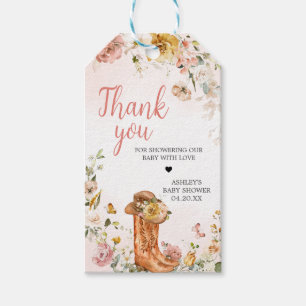 Floral Little Cowgirl Baby Dusche Fevor Tags Geschenkanhänger