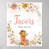 Floral Little Cowgirl Baby Duschfavoriten Poster (Vorne)