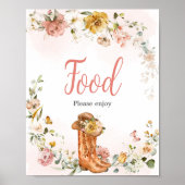 Floral Little Cowgirl Babydusche Nahrung Poster (Vorne)