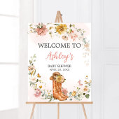 Floral Little Cowgirl Babydusche Willkommen Poster