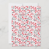 Floral Little Lady Ladybug Girl Babydusche Einladung (Rückseite)