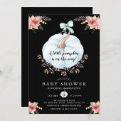 Floral Little Pumpkin Baby Dusche Einladung (Vorne/Hinten)