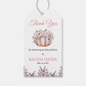 Floral Little Pumpkin Baby Dusche Gefallen Geschenkanhänger (Vorderseite)