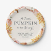 Floral Little Pumpkin Baby Dusche Pappteller (Vorderseite)