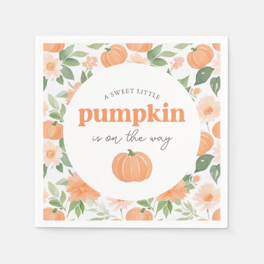 Floral Little Pumpkin Baby Dusche Serviette (Vorderseite)