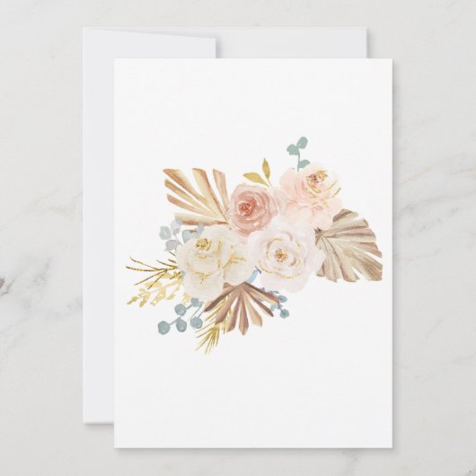 Floral Little Pumpkin Boho Babydusche Einladung (Rückseite)