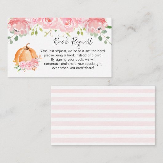 Floral Little Pumpkin Book Request Enclosure Card Begleitkarte (Vorne/Hinten)