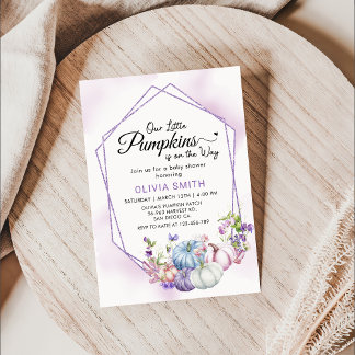 Floral Little Pumpkin Fall Babydusche Einladung