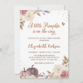 Floral Little Pumpkin Fall Kinderdusche Einladung (Vorderseite)
