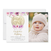 Floral Little Pumpkin Girls 1. Geburtstags-Foto