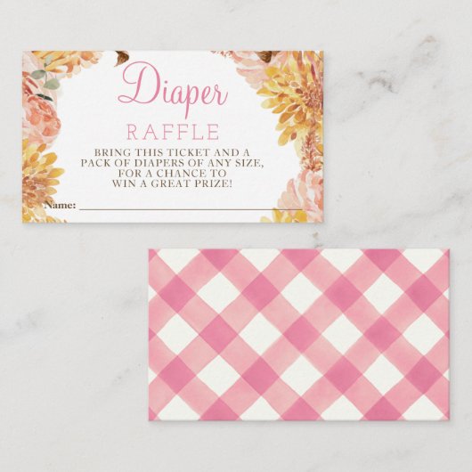 Floral Little PUMPKIN Kinderdusche Windelwanne Raf Mitteilungskarte (Vorne/Hinten)