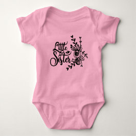 Floral Little Sister Baby Strampler