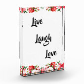 Floral "Live, Laugh, Love" Elegant Fotoblock (Links)