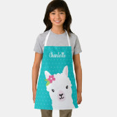 Floral Llama Alpaca Aquamarin Giro del Malcantone  Schürze (Insitu)