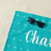 Floral Llama Alpaca Aquamarine Personalisierte Kin Strandtuch (Beispiel)